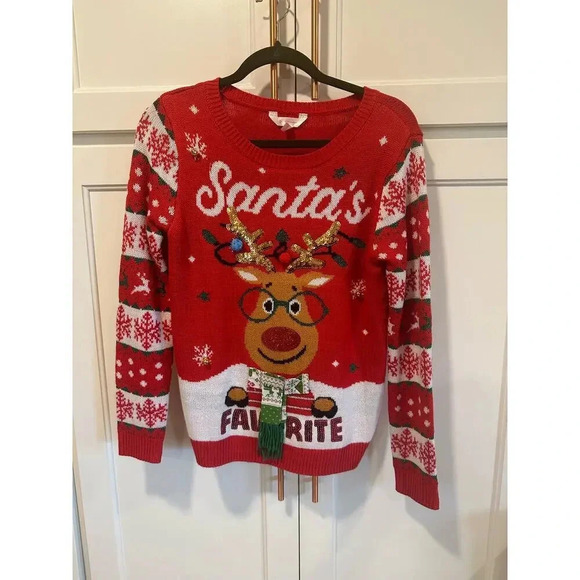 Santa Favorite No Boundaries Christmas Sweater Medium - Picture 1 of 4